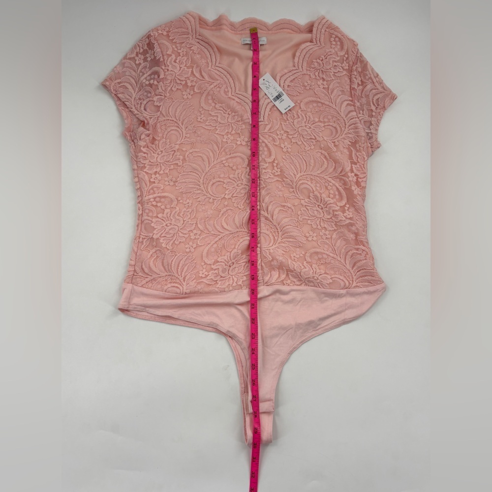 Elegant Pink Lace Women bodysuit - Picture 6 of 7